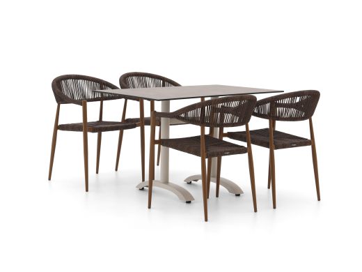 Manifesto Belpasso/Lisio 120cm dining tuinset 5-delig stapelbaar