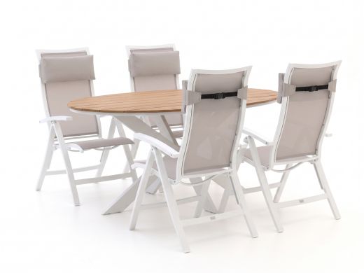 Bellagio Lugo/Fidenza ovaal 180cm dining tuinset 5-delig verstelbaar