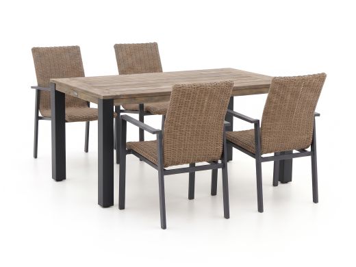 Manifesto Villongo/ROUGH-S 160cm dining tuinset 5-delig stapelbaar