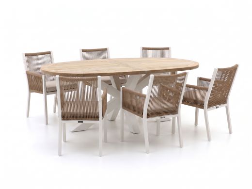 Manifesto Rivola/ROUGH-Y Ellips 200cm dining tuinset 7-delig
