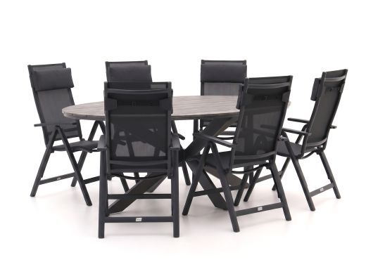 Bellagio Avenza/Fidenza ovaal 220cm dining tuinset 7-delig verstelbaar