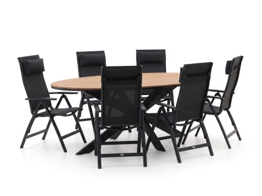 Bellagio Avio/Fidenza 220cm ovaal dining tuinset 7-delig verstelbaar