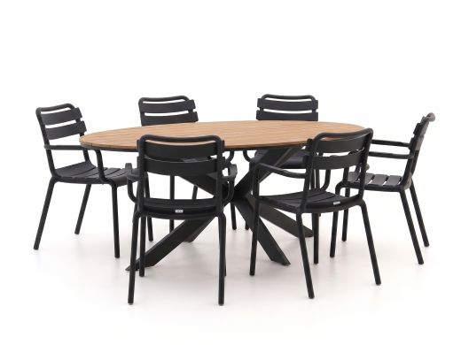 Forza Vico/Fidenza 220cm ovaal dining tuinset 7-delig stapelbaar