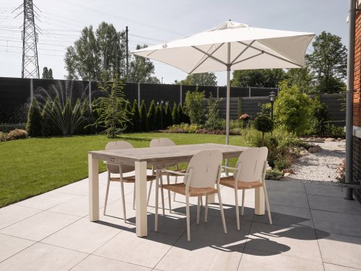 Manifesto Talvullia dining tuinstoel stapelbaar - Taupe - Naturel - Bruin - Wicker (vlechtwerk)