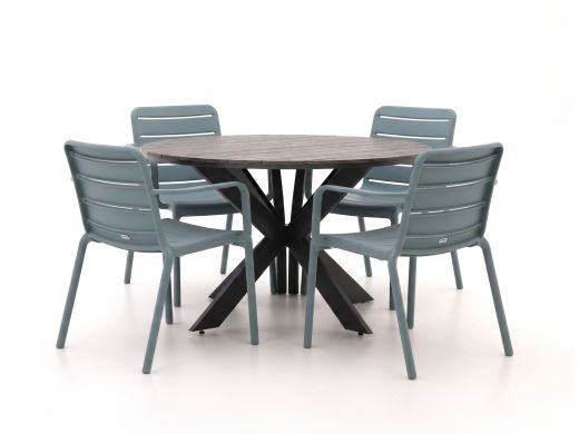 Forza Narni/Fidenza ø126cm dining tuinset 5-delig stapelbaar
