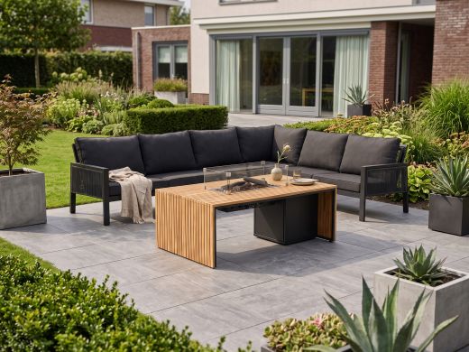 Manifesto Alzano/Cosibridge hoek loungeset met vuurtafel 5-delig