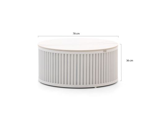 Bellagio Oriago lounge tuintafelset ø85cm(h:45cm)/ø78cm (h:36cm) - Sintered stone