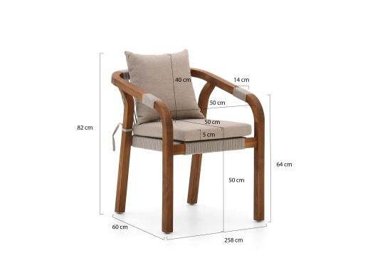 Bellagio Perzano dining tuinstoel stapelbaar