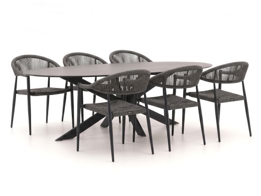 Manifesto Belpasso/Furato ellips 200cm dining tuinset 7-delig stapelbaar