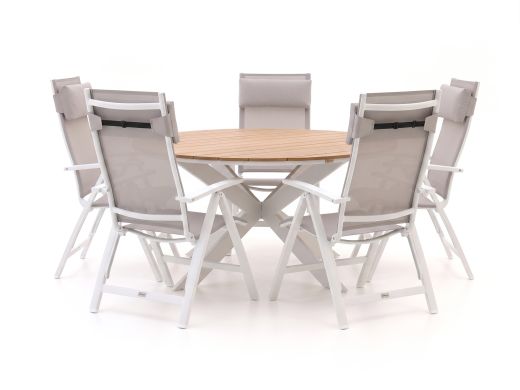Bellagio Avenza/Fidenza ø149cm dining tuinset 6-delig verstelbaar