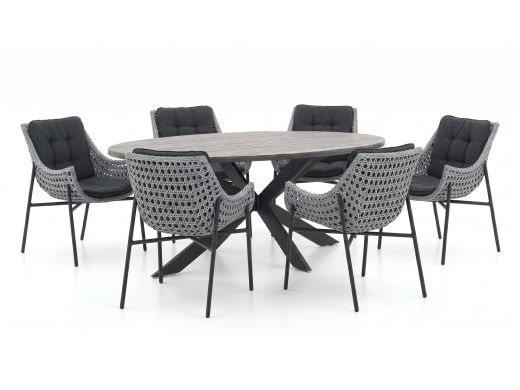 Manifesto Novara/Fidenza ovaal 180cm dining tuinset 7-delig