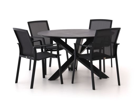 Bellagio Dranera/Lodola ø 130cm dining tuinset 5-delig stapelbaar
