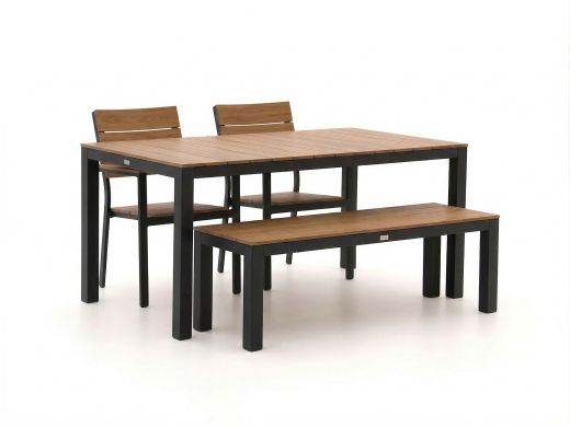 Bellagio Fidenza 160cm dining tuinset met bank 4-delig stapelbaar