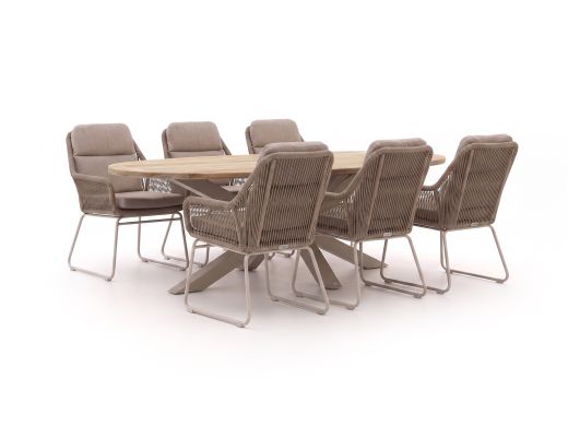 Intenso Isorella/ROUGH-Y Ellips 200cm dining tuinset 7-delig