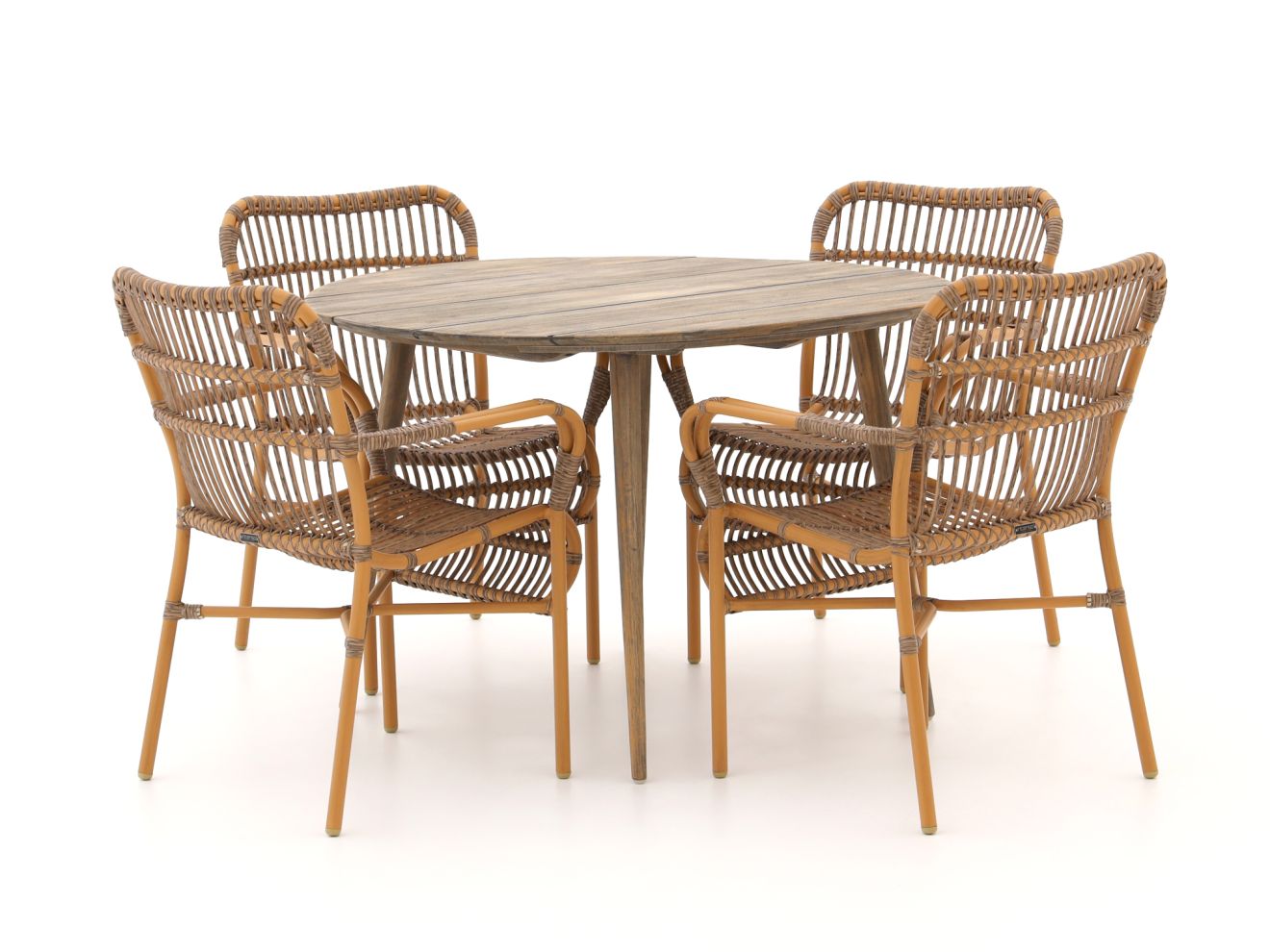 Intenso Parma/ROUGH-K ø 115cm dining tuinset 5-delig stapelbaar