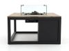 Cosiraw lounge vuurtafel 100x100x55cm - Charcoal (Blad = Old Teak Greywash) (incl. glas)