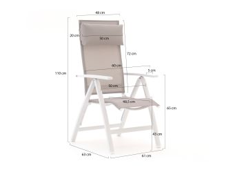 Bellagio Avenza/Fidenza 90cm dining tuinset 3-delig verstelbaar