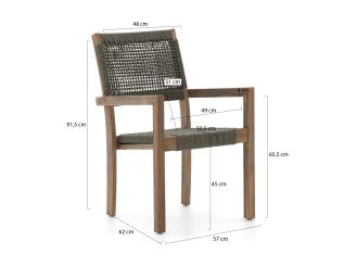 ROUGH Batang Rope dining tuinstoel stapelbaar - Grijs - Antraciet - Rope (touw)