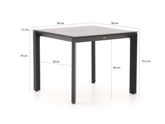 Bellagio Sestino dining tuintafel 90x90cm - Sintered stone