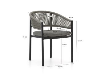 Bellagio Panaro/ROUGH-Y Ellips 240cm dining tuinset 7-delig stapelbaar