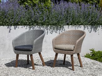 Intenso Tropea dining tuinstoel - Grijs - Antraciet - Wicker (vlechtwerk)