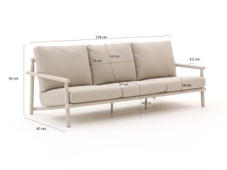 Bellagio Torre Muzza lounge tuinbank 3-zits 218cm - Camel Sand (incl. kussens)