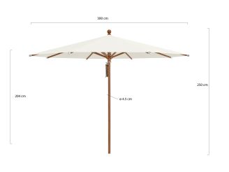 Glatz Piazza parasol ø 300cm - Ecru (158) (excl. voet) (Frame = Teak look)