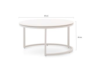 Bellagio Oriago lounge tuintafelset ø85cm(h:45cm)/ø78cm (h:36cm) - Sintered stone
