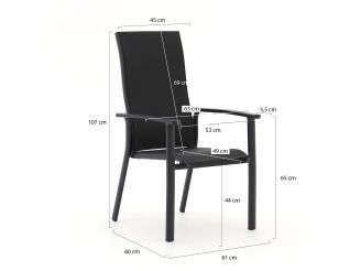 Bellagio Avio/Linosa 240x160cm dining tuinset 11-delig stapelbaar