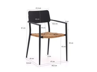 Bellagio Cino/Linosa 240x160cm dining tuinset 11-delig stapelbaar