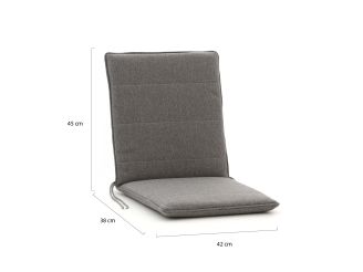 Tuinkussen 83x42cm t.b.v. klapstoel Country/Leeds - Grey Melange
