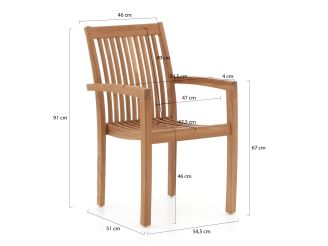 Sunyard Jakarta/Linosa 240x160cm dining tuinset 11-delig stapelbaar