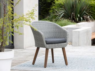 Intenso Tropea dining tuinstoel - Grijs - Antraciet - Wicker (vlechtwerk)