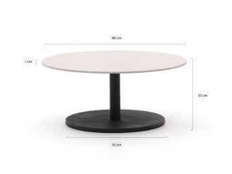 Manifesto Monticano lounge tuintafel ø 80cm (h: 35cm) - Sintered stone