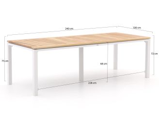 Bellagio Linosa dining tuintafel 240x100x75cm - Teakhout