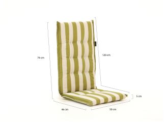 Madison tuinkussen hoge rug 120x50cm - Stripes Green Natural Outdoor Finishing