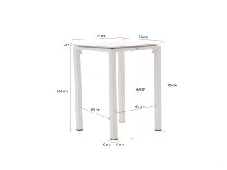 Bellagio Trecenta bartafel 75x75x105cm - Sintered stone