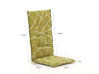 Madison tuinkussen hoge rug 120x50cm - Graphic Green Natural Outdoor Finishing