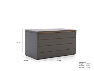 Kees Smit Brava Opbergbox 160 - Charcoal (840 liter)