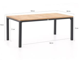 Bellagio Lugo/Linosa 180cm dining tuinset 5-delig verstelbaar