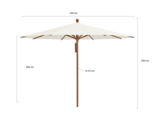 Glatz Piazza parasol ø 250cm - Ecru (158) (excl. voet) (Frame = Teak look)