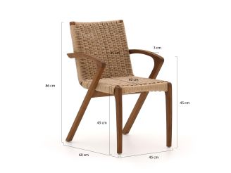 Bellagio Tredozio/Furato 220cm dining tuinset 7-delig