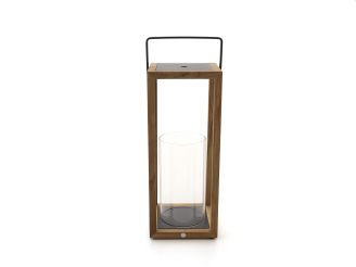 SUNS Sam lantaarn 20x22x53cm - Natural Teak/Matt Royal Grey