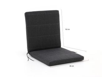 Fiber tuinkussen laag 92x46cm - Dark Grey Melange