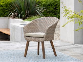 Intenso Tropea dining tuinstoel - Taupe - Naturel - Bruin - Wicker (vlechtwerk)