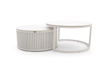 Bellagio Oriago lounge tuintafelset ø85cm(h:45cm)/ø78cm (h:36cm) - Sintered stone