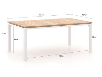 Manifesto Belpasso/Linosa 180cm dining tuinset 5-delig stapelbaar