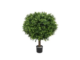 Designplants/Luca Lifestyle Buxus bol kunstplant (h:50cm) met Grigio Balloon bloempot - Groen (UV bestendig) (bloempot = Antique White)