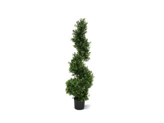 Designplants/Luca Lifestyle Buxus spiraal kunstboom (h:100cm) met Bordo Balloon bloempot - Groen (UV bestendig) (bloempot = Clay)