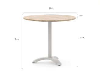 Bellagio Lisio tuintafel ø85cm (h:75cm) - Teakhout